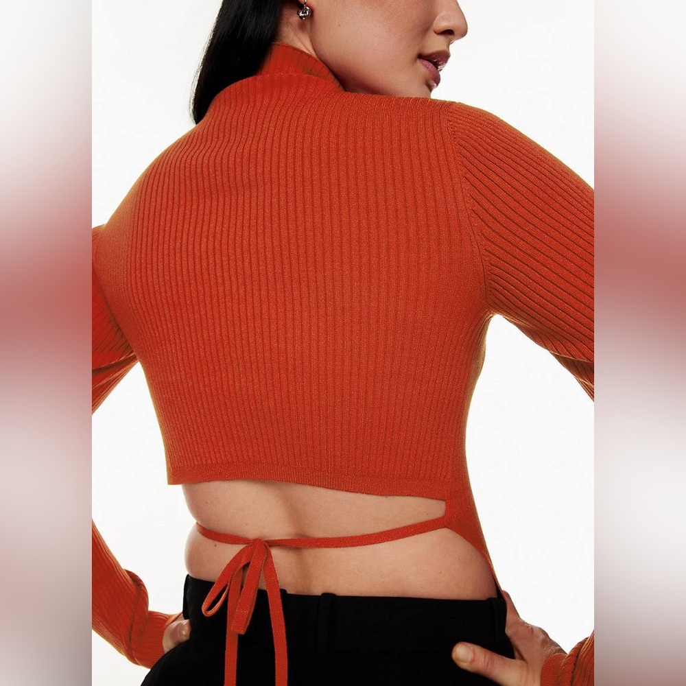 Aritzia Babaton Sculpt Knit Tie-Back Longsleeve